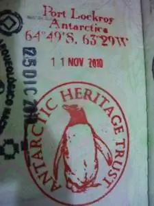 Паспортный штамп порта Локрой Антарктида