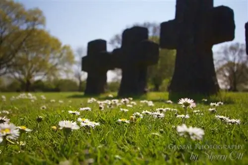 Немецкое кладбище времен Второй мировой войны в Нормандии