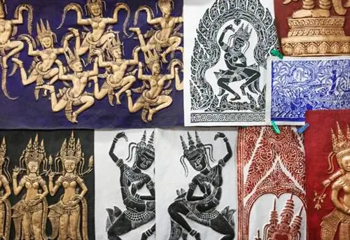 Азия, Камбоджа, Сием Рип, Старый рынок, Рынок, Рынки, Магазин, Магазины, Покупки, Искусство, Иллюстрации