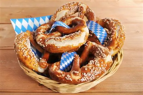 Посыпанные солью крендели с солью - основная закуска баварцев.
