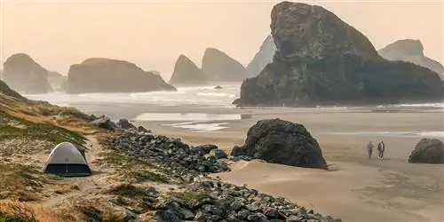 Путешествие влюбленных на природе по побережью Орегона