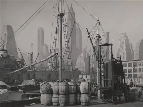 Причал рыбного рынка Фултона, 1946 год.