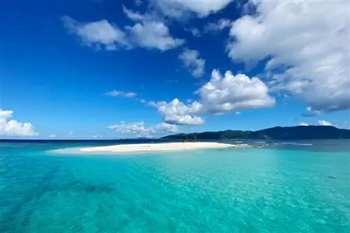 Мы не видели ни души на Сэнди-Спит, рифе площадью в один акр, окруженном прозрачно-голубой водой.