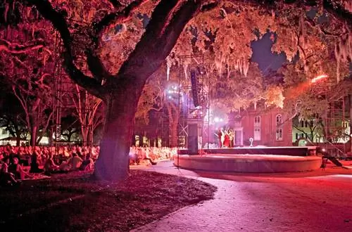 Музыка - не единственное волшебство во время концертов в College of Charleston Cistern Yard.