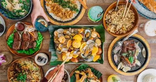Ассорти блюд от Kau Ba Kitchen Houston