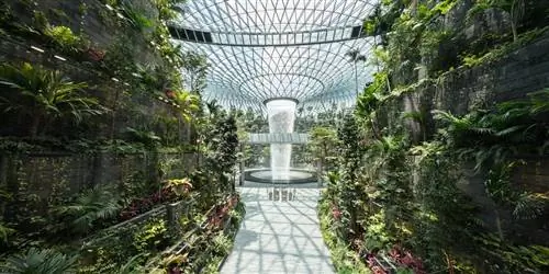 Внутри комплекса New Jewel в Сингапуре в лучшем аэропорту мира