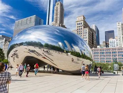 Отражающая поверхность Cloud Gate обеспечивает идеальное фото.