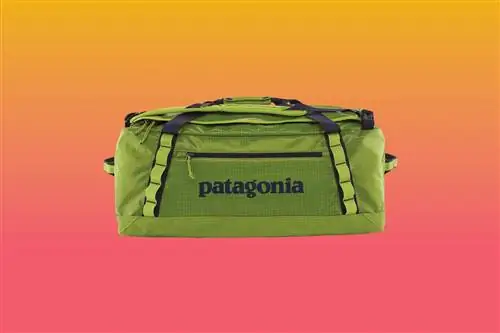 Black Hole Duffel от Patagonia доступен в различных цветах, включая зеленый, синий, серый и черный.