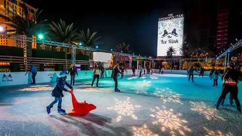 Катание на коньках над Стрипом создает волшебные зимние впечатления.