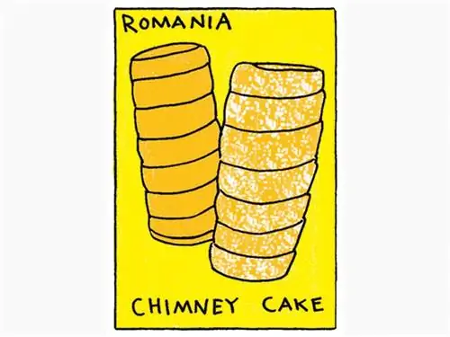 Торт «Трансильванский дымоход» жарят на открытом огне.