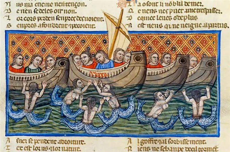 Улисс и сирены из романа «Роман-де-Труа», Париж, 1341 г