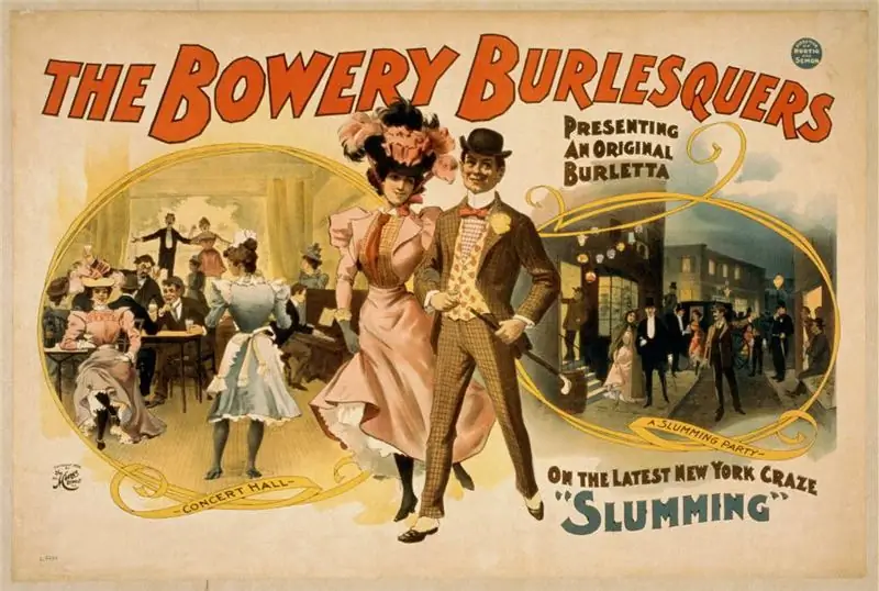 Внебродвейская труппа Bowery Burlesquers представила оригинальную бурлетту, высмеивающую последнее увлечение Нью-Йорка, Slumming