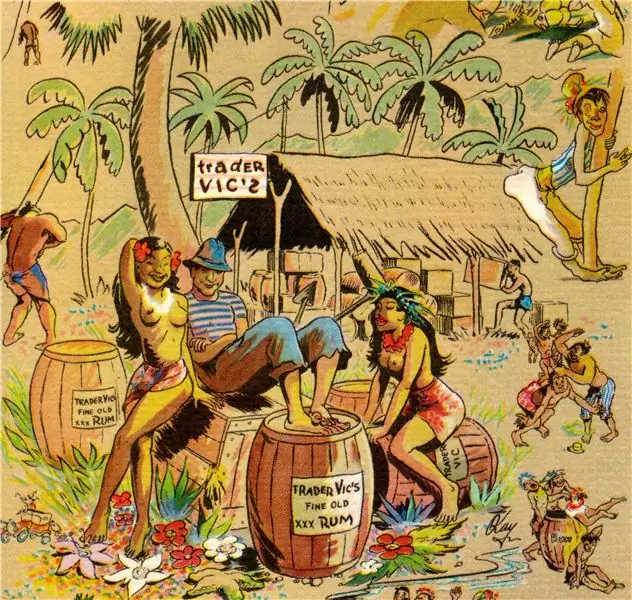 Это изображение из меню Trader Vic 1956 года демонстрирует чувственную привлекательность и культурную нечувствительность культуры тики