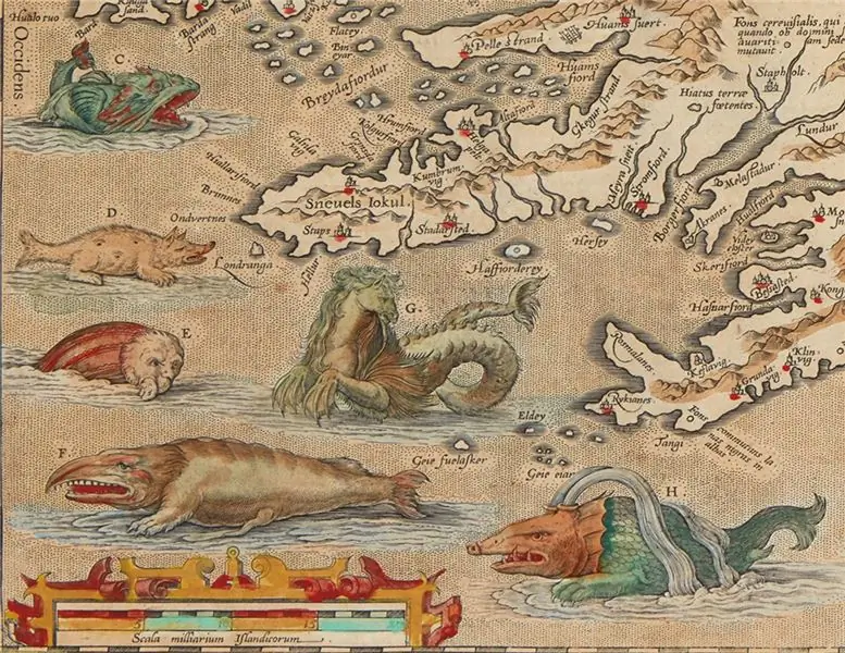 «Гиена (или морской кабан) с маркировкой D, зифиус (E), так называемый английский кит (F) и хрошуалур (G) не справляются»