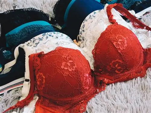 Ряд бюстгальтеров красного, белого, голубого и черного цветов составляют остальную часть плюшевого фона. Шопинг в Гаване стал лучше с годами