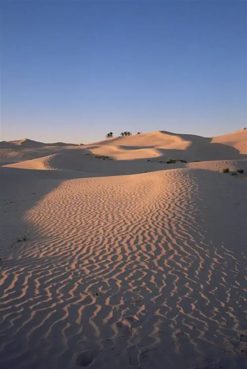 Волны песка в пустыне Сахара недалеко от Дуз, Тунис