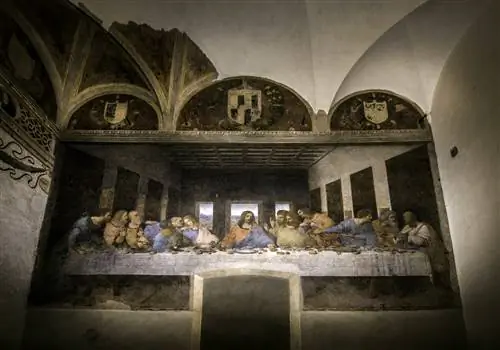 Леонардо да Винчи «Тайная вечеря» в церкви Санта-Мария-делле-Грацие в Милане, Италия.