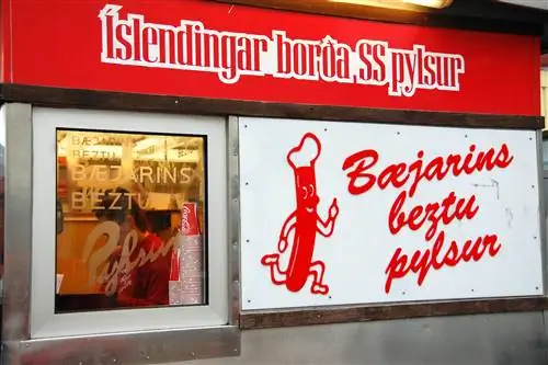 Стенд хот-догов Baejarins в Рейкьявике, Исландия