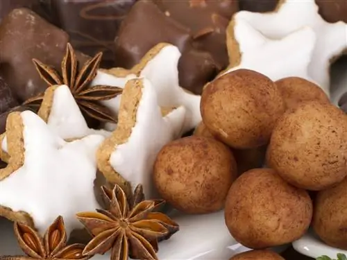 Картофельные шарики Marzipankartoffeln на рождественской витрине