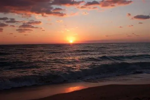 Восход солнца над океаном на пляже в Майами