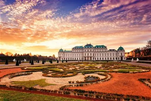 Бельведер, Вена, вид на Верхний дворец