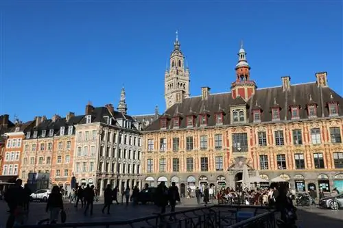 Фламандская архитектура на площади Генерала де Голля в Лилле.