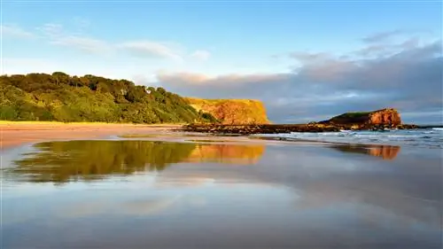 Пляж Seacliff недалеко от Эдинбурга на закате