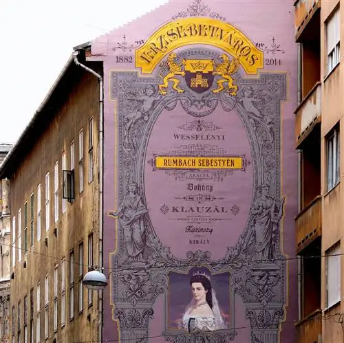 Фреска «Сисси» в районе VII, Будапешт, Венгрия.