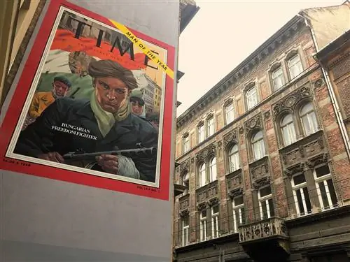 Фреска на обложке журнала Time с изображением вооруженных людей и надписью «Венгерский борец за свободу».