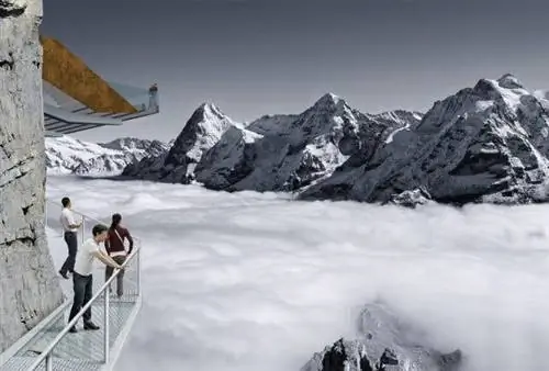 Thrill Walk - впечатляющий мост на вершине Шилтхорн в Бернском Оберланде в Швейцарии. Изображение: Шильторн