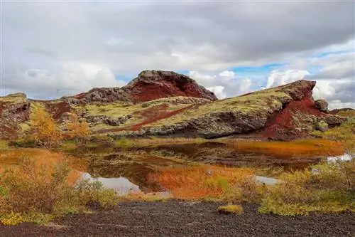 Красивые осенние краски в Хайдмёрке, Исландия