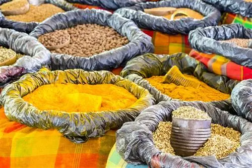 Особенности - Франция, Гваделупа (Французская Вест-Индия), Гранд-Тер, Пуэнт-а-Питр, крытый рынок Сент-Антуан (старейший в городе), Рынок специй