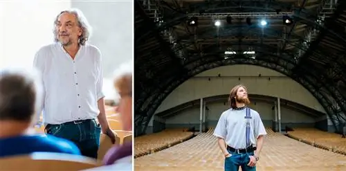 СЛЕВА: Кристиан Штюкль, режиссер Обераммергау, 2022 Passion Play; СПРАВА: Дженгиз Гёрюр - первый мусульманин, сыгравший главную роль в роли Иуды.