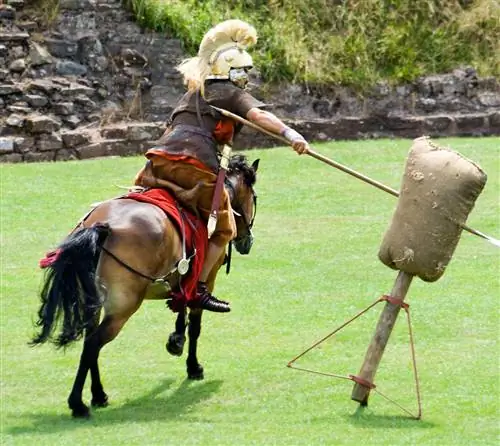 Тренировка по мишеням в амфитеатре Карлеона. Настоящий король Артур, возможно, был романизированной Британией, сражавшейся с саксонскими захватчиками.