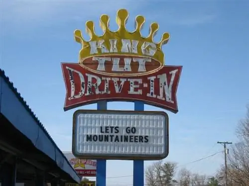 Наружная неоновая вывеска King Tut Drive-In
