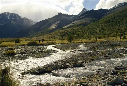 Солнечный свет освещает быстротекущий Рио-Тунель.