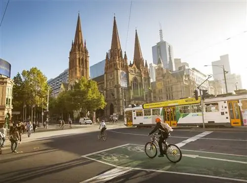 В Мельбурне есть специальная велосипедная прогулка по центру города.