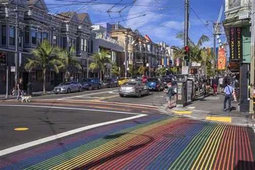 Пешеходные переходы Rainbow на пересечении 18-й улицы и улицы Кастро, Сан-Франциско