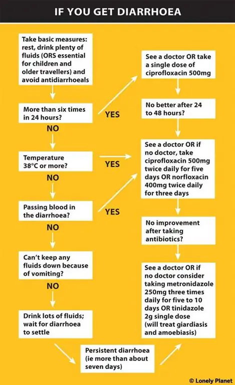Это блок-схема, которая документирует, что делать, если у вас диарея.