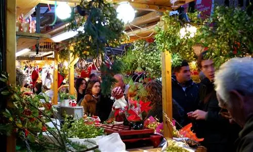 Омела и другие рождественские товары для продажи в Кафедральном соборе.