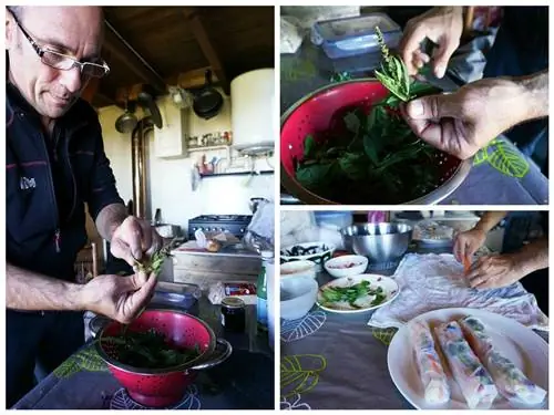 Заворачивание диких листьев и лепестков во вкусный блинчик с начинкой: Кристоф из Aluna Voyages показывает, как это делается.