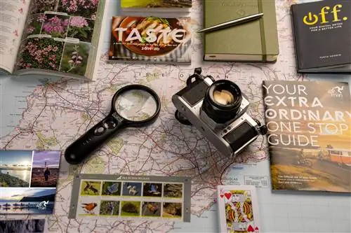 Карта острова Мэн, фотоаппарат и книги Карта острова Мэн, фотоаппарат и книги