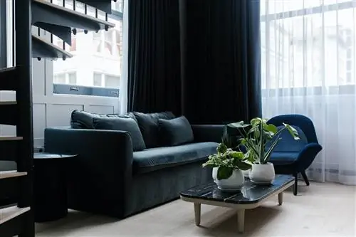 Растения на журнальном столике в номере отеля Woodlark в Портленде, штат Орегон.