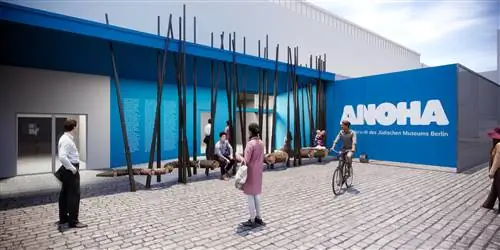 Голубая входная дверь ANOHA