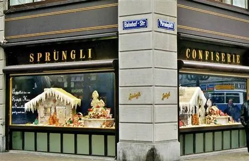 Кондитерский магазин Sprüngli в Цюрихе, Швейцария