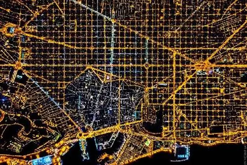 Фото: Большие города ночью с воздуха