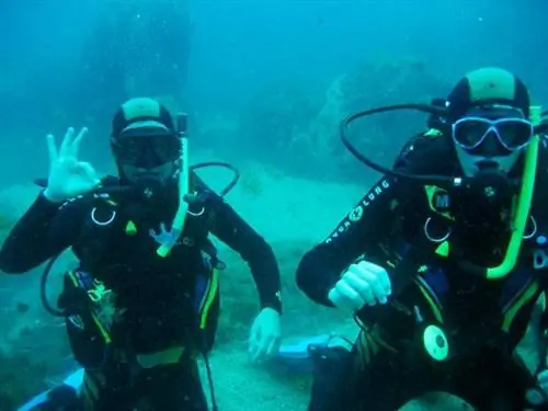 Попытка контролировать плавучесть под водой