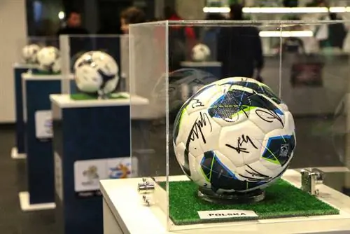 Выставка мячей на стадионе PGE Arena Gdansk