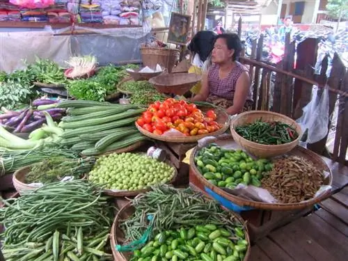 Овощи на рынке Кенгтунг