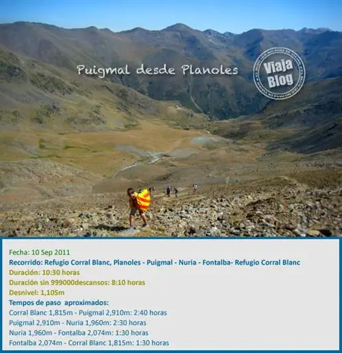 Подъем на Пуигмаль из убежища Планолес